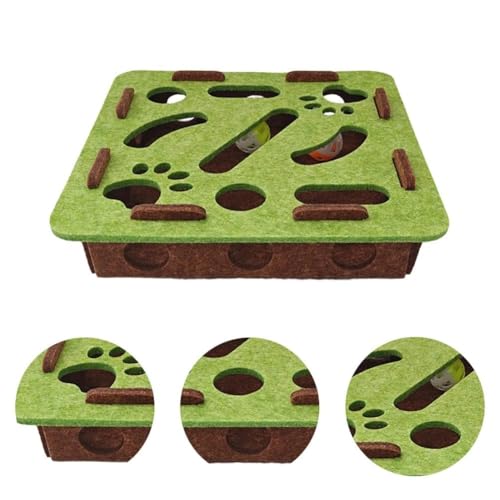 Image of embroidery 4PCS Cat Puzzle Toy, Cat Toys for Persian Cats, Interactive Cats Toys for Indoor, Teaser Toys Set with Bells, Engaging Play for Multi Households