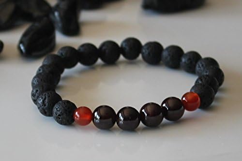 MALE FERTILITY BRACELET / Boost fertility / Improve chances of conception / Lava with Garnet and Carnelian