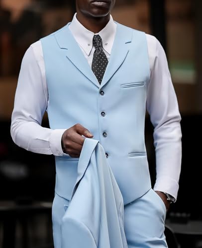 Mens 3 Piece Slim Fit Suit Wedding Suits for Men Peak Laper Single Breasted Jacket Vest Pants4