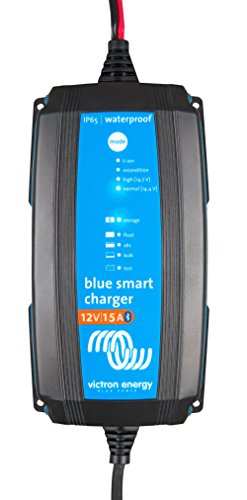 Victron Energy Blue Smart Batterie Ladegerät 12-Volt 15 Ampere 230V - Autobatterie Ladegerät - Batterieerhaltungsgerät und Desulfator - IP65 Geschützt - Bluetooth - CEE 7/17