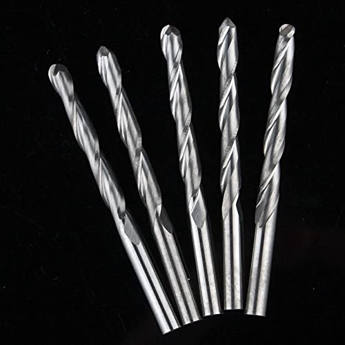 SUOFEILAIMU-PHONE CASE Metal 5pcs 4mm 2 Flutes Carbide Ballnose End Mills CNC Router Bit 32mm Milling Cutter