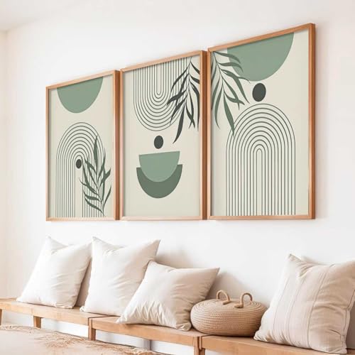 Image of kotart Boho Painting Wall Art Home Decoration Paintings With Frame For Living Room Bed Room Hotel Wall Decor Digital Reprint Set of 3 (13X17 inch)