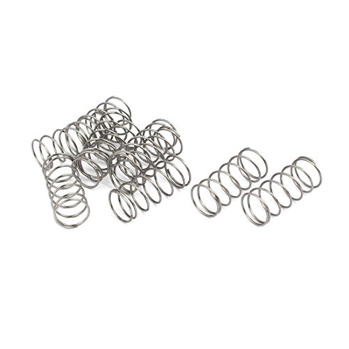 Aexit 0.8mmx13mmx30mm 304 Springs Stainless Steel Compression Springs Silver Compression Springs Tone 10pcs