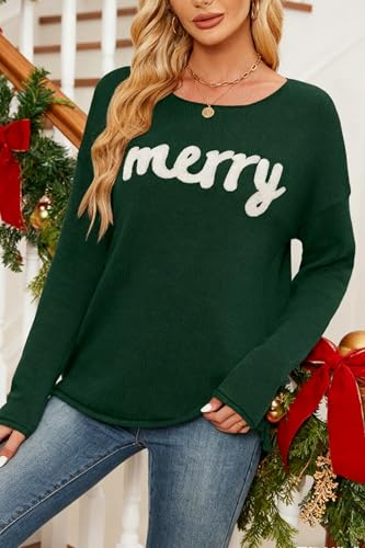 Merry Chenille Script Boat Neck Sweater for Women - Image 2