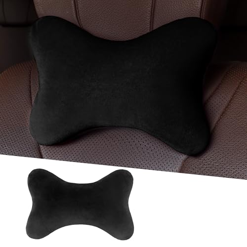 Piburth Car Headrest Pillow, Soft Comfortable Memory Foam Automotive Neck Pillow Cushion for Neck Pain Pressure Relief, Universal Fit (Black)