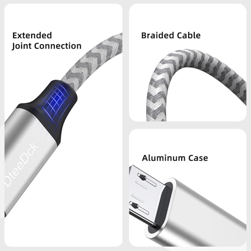 Image of USB C to Micro USB Cable BK63(15 Feet, Silver, 1)