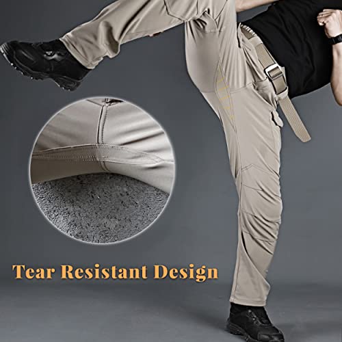Men's Flex Tactical Pants, Water Resistant Stretch Cargo Pants, Lightweight Hiking Work Pants, Mens Cargo Pants For Hiking Outdoor Camping Lightweight Casual Pant, X7 Black,30 #TOP6