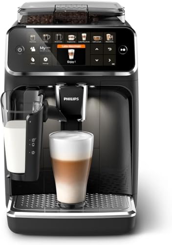 Philips 5400-serien espressomaskin - kaffebönor - LatteGo mjölkskummare, 12 specialkaffe, intuitiv display, 4 användarprofiler, svart (EP5441/50)