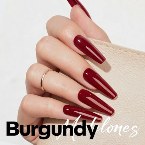 Image of modelones Dark Red Gel Nail Polish 15ML, Hema Free Burgundy Pastel Soak-Off UV Gel Polish - 28+Days Long-Lasting Nail Art DIY Manicure Kit Home Salon Women Gifts