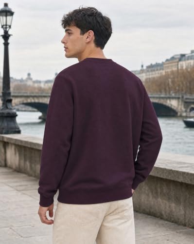 Image of Nobero Sweatshirts for Man Stylish | 280 GSM Rich Cotton Fleece Solid Regular Fit Full Sleeve Sweatshirt for Men | Stylish Casual Wear Winter Crew Neck Sweatshirt for Men