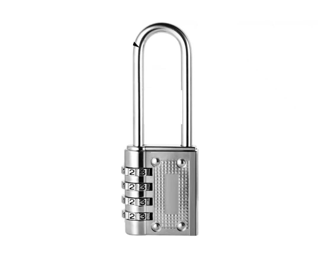 Lucchetto a combinazione, Lucchetto a combinazione, Lucchetti a combinazione, Lucchetto con codice for bagagli, Lucchetto a codice, Lucchetto a combinazione Grandi dimensioni 5 cifre Argento Pulsante