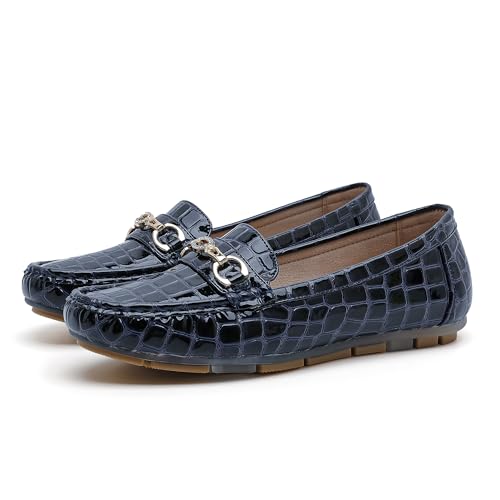 Image of Women's Business Loafers Work Casual Flats Shoes Lightweight Penny PU Leather Slip On Walking Shoes