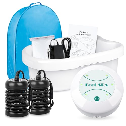 LeCuag Ionic Foot Bath Detox Machine, Portable Foot Detox Machine Ion Cleanse Bath System with Stroage Bag, 100 Spa Liners, Spa At Home Detox