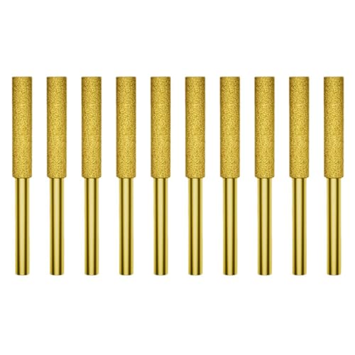 BOLOUY 10pcs Chainsaw Sharpener Chainsaw Sharpening Grinding Stones Chainsaw Burr Grinding Stone File for Sharpening Chainsaw