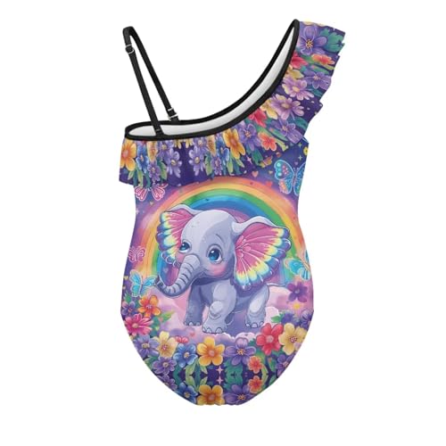 Girl's Ruffle One Piece Swimsuit Adjustable Strap Cute Bathing Suit Rash Guard Casual Beachwear Teen Kid 3-14 Years2