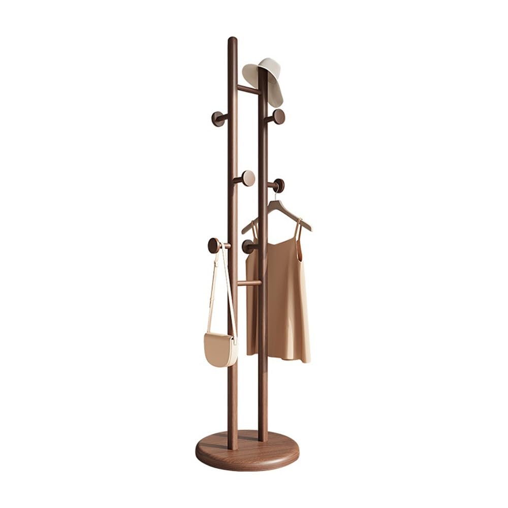 Dh2yjnbf3 Standing New Chinese Style Solid Wood Hanger Floor Bedroom Bold Vertical Household Simple Coat Rack Hallway