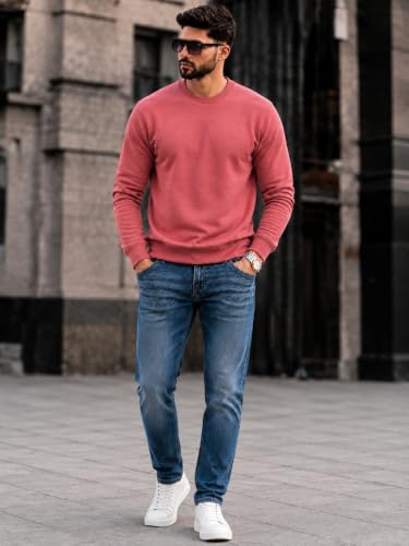 Image of Mack Jonney Men's Solid Winter Sweatshirt|Soft Fleece Fabric Full Sleeve Round Neck Sweatshirt|Stylish Casual Wear for Men-mj-281
