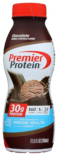 Premier Protein Shake, Chocolate, 30g Protein, 1g Sugar, 24 Vitamins & Minerals, Nutrients to Support Immune Health, 11.5 fl oz