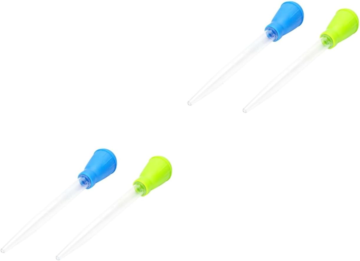 Angoily 2sets Manual Aquarium Waste Tool Fish Tank Cleaner Gravel Vacuum and Dropper Feeder 2pcs*2 Random Color