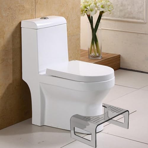 8-inch acrylic toilet stool, non slip toilet stool, stepped bathroom stool, transparent squatting toilet, toilet squatting toilet, transparent bathroom toilet, adult female male footstool. (black)