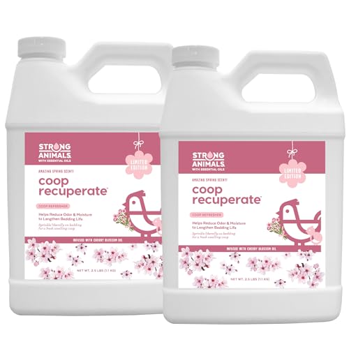 Coop Recuperate for Chickens - Cherry Blossom Coop Refresher for Chickens 2.5 lb 2 Pack Controls Odor Moisture & Ammonia Bedding Accessories & Deodorizer Limited Edition Spring Scent