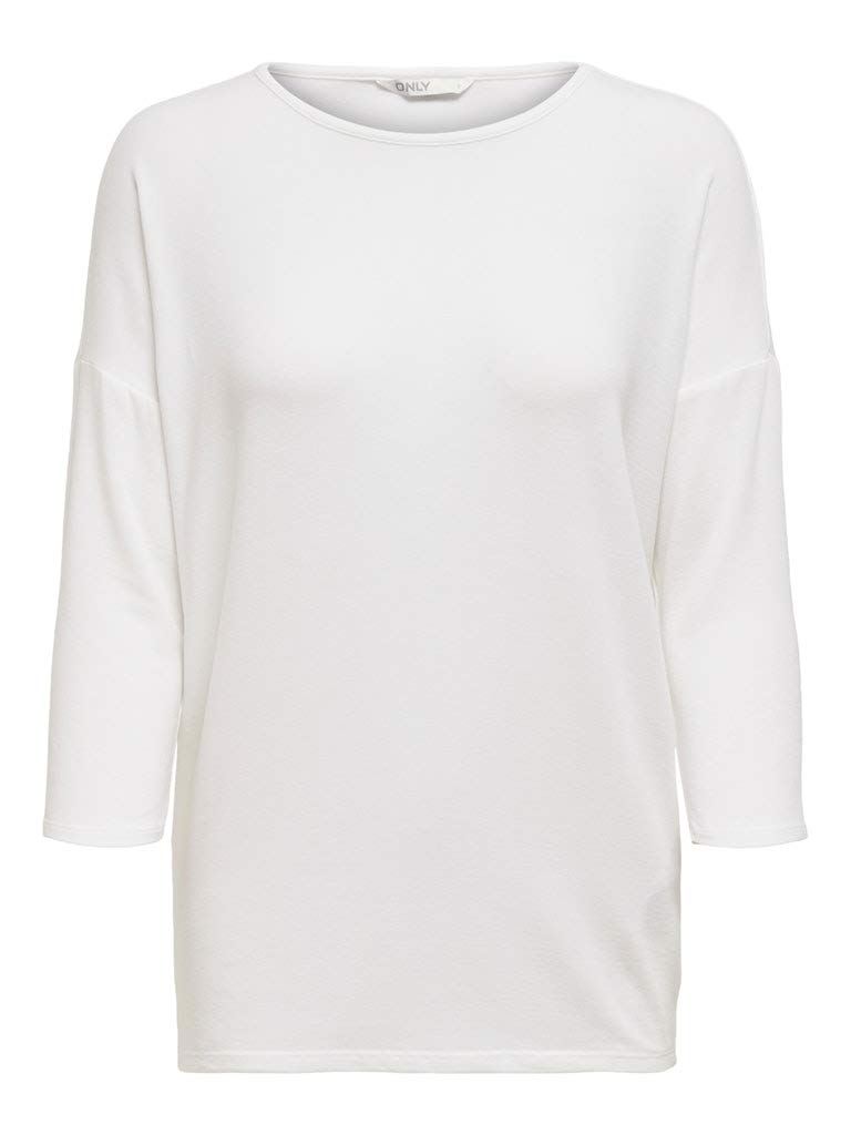 ONLY Women's Onlglamour 3/4 Top JRS Noos Sweater, Cloud Dancer, L