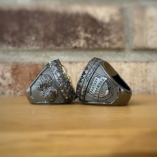 Legacy Rings 2025 Fantasy Football Championship Trophy Ring | Black Gunmetal Plated Award for Fantasy Football League Winner | Color Stones3