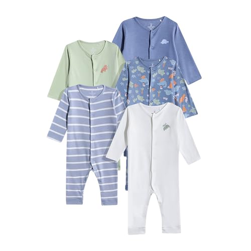 Image of Mothercare Sleepsuit Sleeveless Cotton Apple Print Pack of 5 Multicolour