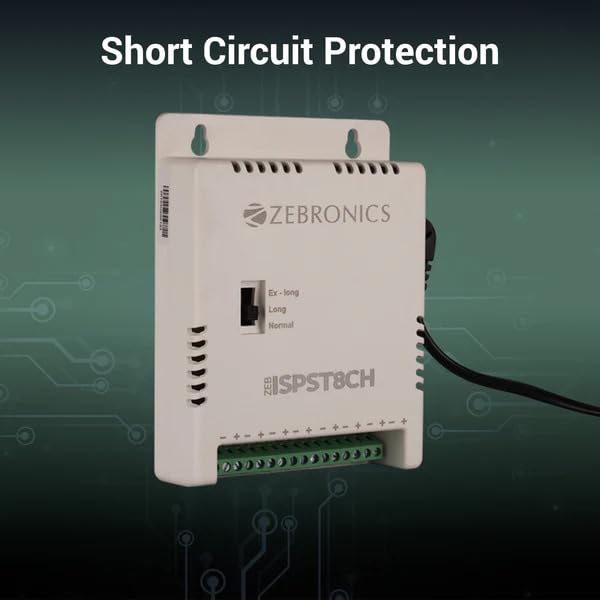 Image of Zebronics 8 Channel CCTV Power Supply| 12V SMPS Adapter with LED Indicators| Overload Protection| Compatible with Dome and Bullet Cameras, ZEB-ISPST8CH