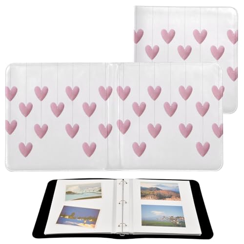 Álbum de Fotos de Scrapbook DIY autoadhesivo con corazones colgantes, día de San Valentín, carpetas de 3 anillos, 40 páginas, tamaño 8x10 para recuerdos miniatura 2