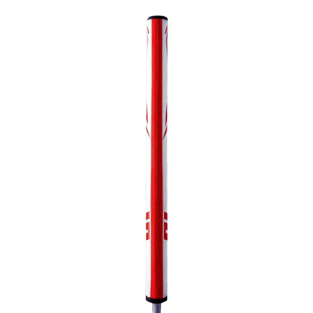 SuperStroke Zenergy Tour 3.0 - Impugnatura per putter da golf con tecnologia SPYNE migliorata senza svasatura, zone testurizzate e Tech-Port, 43 cm, rosso/bianco