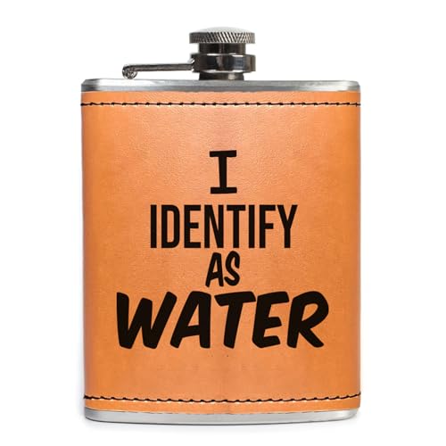 Birthday Gifts for Men, Dad Birthday Gift, Flask for men, 8oz Leather Flask with Funnel, 304 Stainless Steel Whiskey Flask for Dad, Retirement Gifts for Men (Funny1)