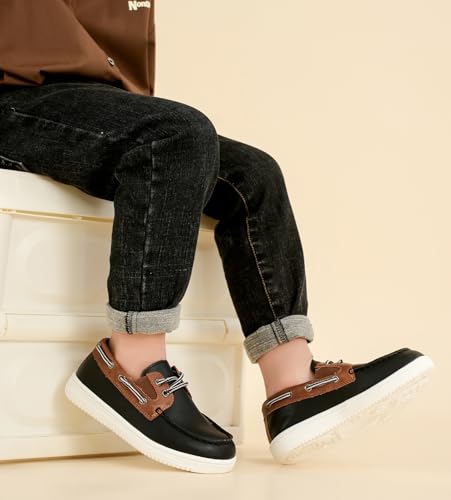 Image of DADAWEN Boys Girls Dress Shoes Boat Shoe Slip on Loafers Casual School Shoes (Toddler /Little Kid /Big Kid)
