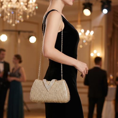 Image of SH Clutch Purse Rhinestone Clutch Purses for Women Glitter Prom Purse