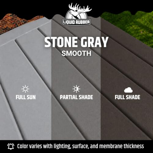 Image of Liquid Rubber Polyurethane Deck Coating - Smooth, Stone Grey, 4 Gallon