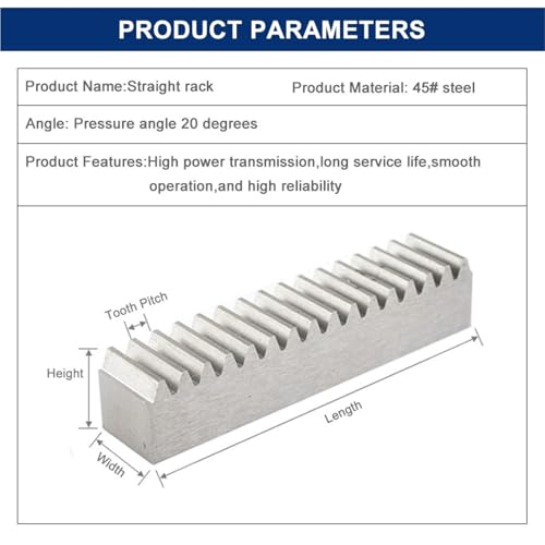 Image of 2pcs 1Mod 12x12x500mm High Precision Spur Rack Steel +2pcs 1 Mod Lathe Gear Pinion(18Teeth 8mm)