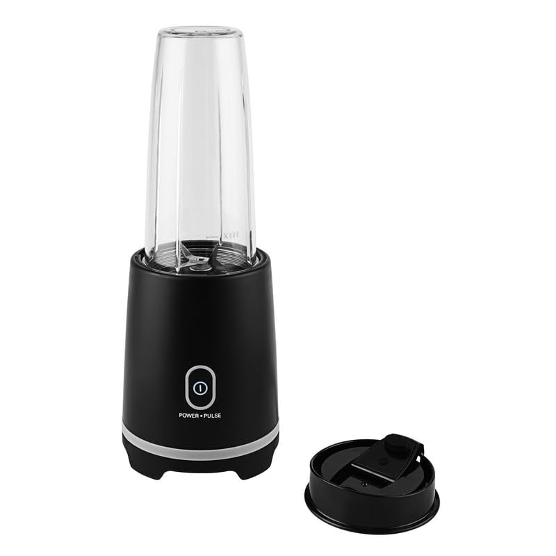 Black Single-Serve Blender with 1 Travel Lid 16 oz New Black