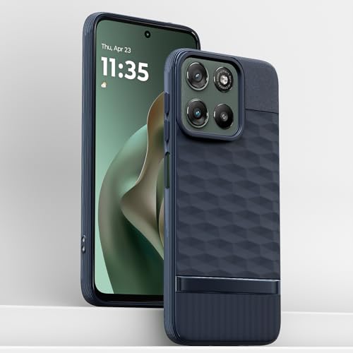 Image of Pikkme Back Cover for Motorola Moto G67 Power 5G / G57 Power 5G Camera Protection 3D Hexa Cube Design Silicone Protective Bumper Case (Blue)