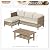 Sophia & William Boho Rattan Patio Sectional Set with Thick Cushions & Coffee Table – Balcony, Backyard & Poolside Outdoor Furniture (Beige)