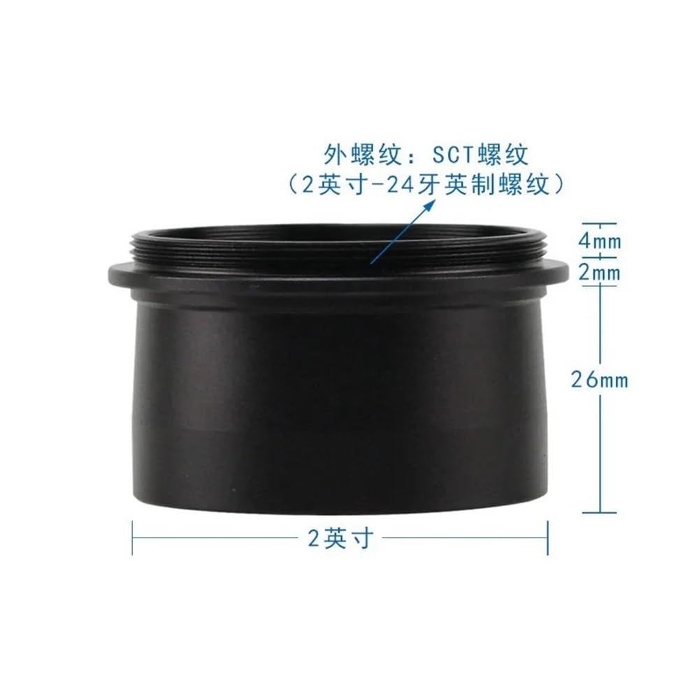 Accessoires pour télescopes Adaptateur de Bague 2" vers SCT Filetage mâle 2" vers caméra SCT Compatible avec télescope astronomique