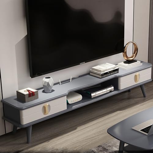 Meuble TV avec rangement gris pour éliminer le désordre des câbles