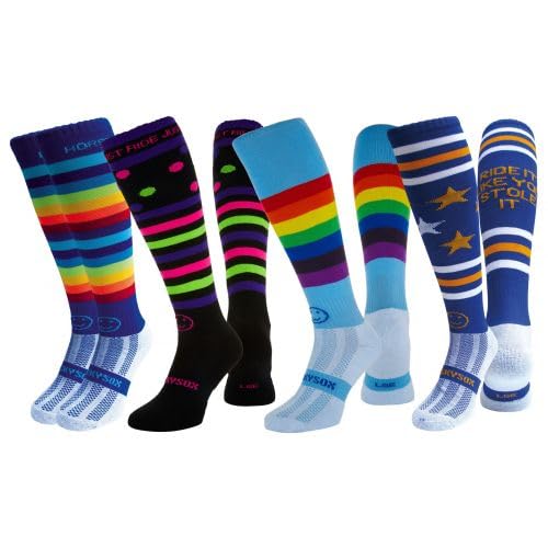 Chaussettes d'équitation Rainbow Rider Wacky Limited lot de 3 bleu taille unique