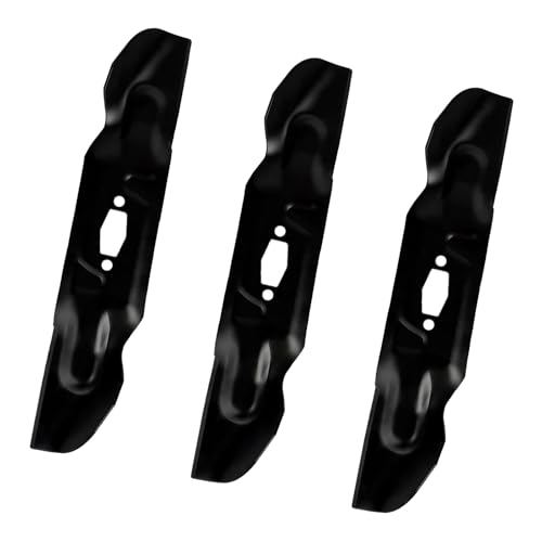 Three high lift mower blades