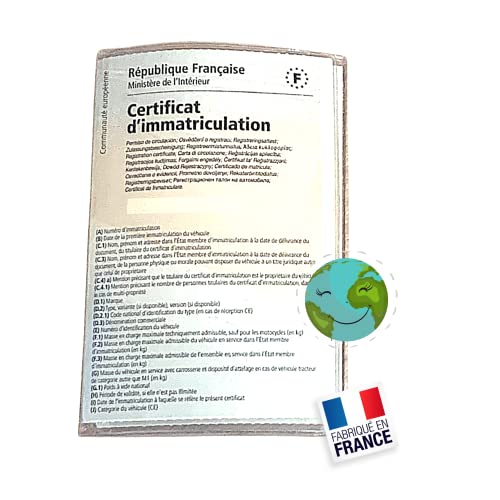 Pochette Carte Grise Transparente Plastique 100% RECYCLABLE (FABRIQUÉ en FRANCE) Étui Protege Carte grise et Assurance pour Documents Voiture Moto Permis Chasse - Etui Porte Papier Voiture (GARANTIE)