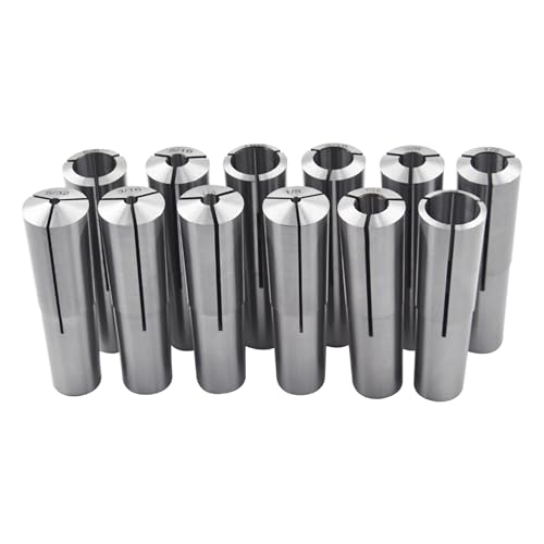 Thomletha 12PCS 3MT MT Collet Set 1/8-3/4IN With 3/16 1/4 3/8 1/2 5/8 Chuck for Bridgeport
