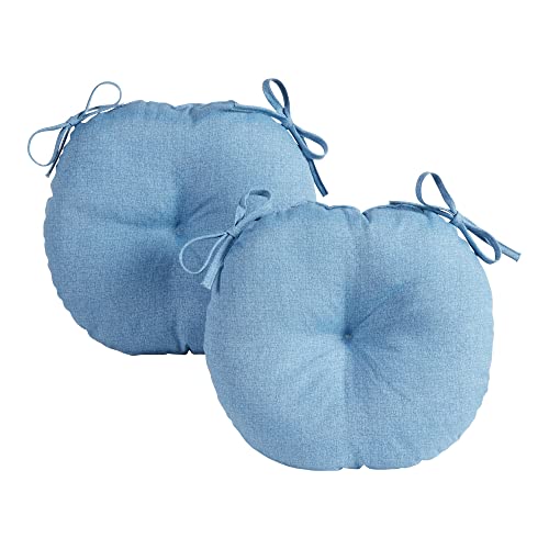 Greendale Home Fashions Blue Heather Outdoor 15-inch Bistro Seat Cushion, Set of 2