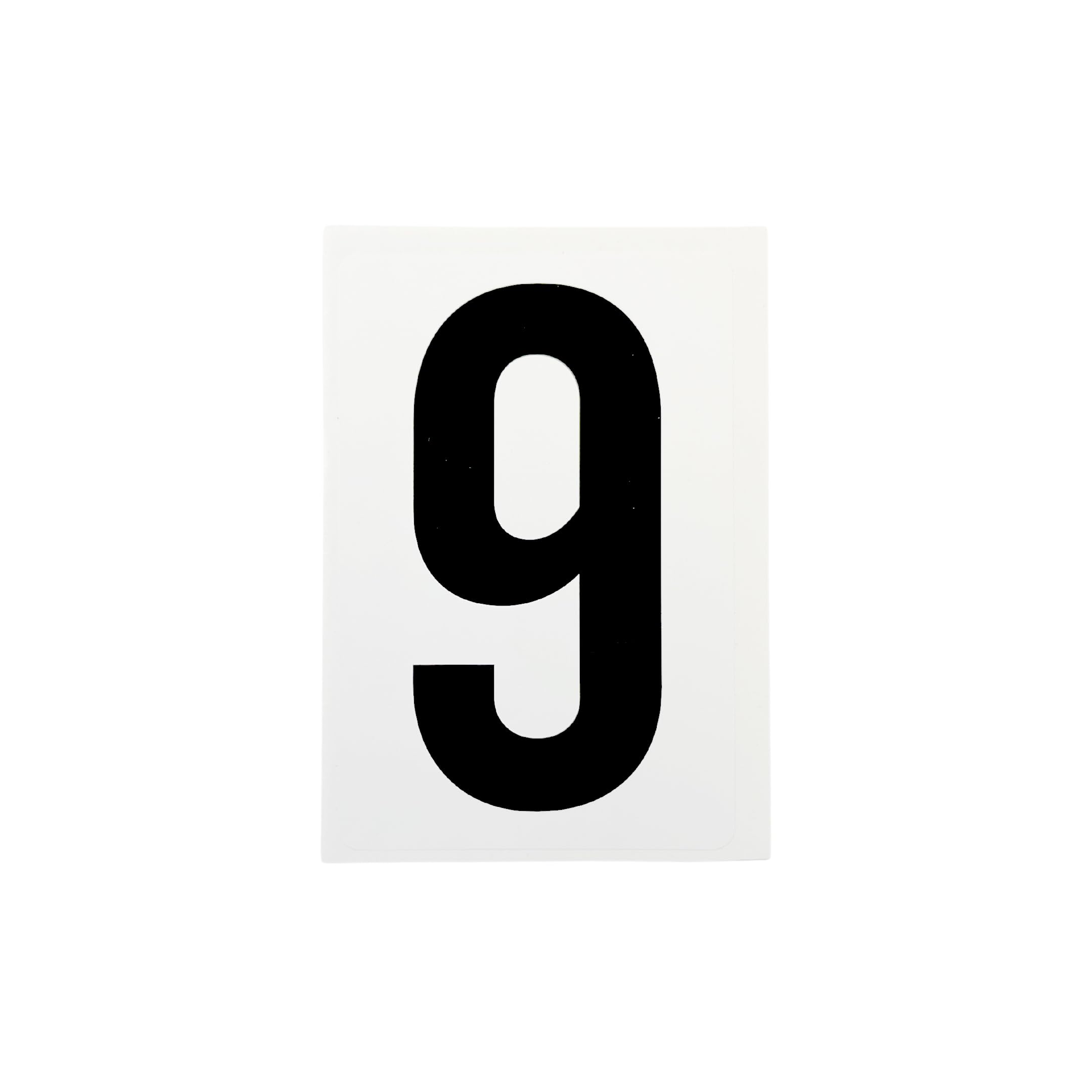 Waterproof Wheelie Bin Black Number 9 Sticker