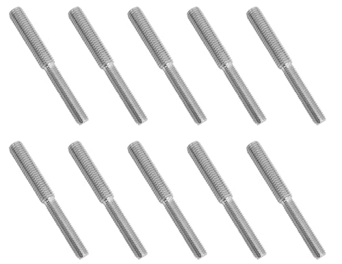 10x 80mm Double End Threaded Stud Screw Bolts 304 Stainless Steel Reduction Thread Adapter for Structural Columns Fasteners (M0 to M12)