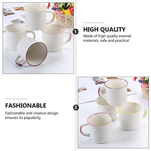Luxshiny Tazas de Café Esmaltadas Tazas de Café Vintage Tazas de Té de Metal Simples Sopa de Campamento Tazas de Beber… - Imagen 4