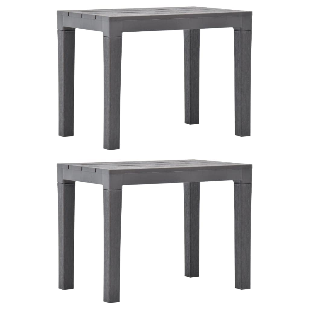 vidaXL Lot de 2 Bancs de Jardin, Chaises de Parc, Sièges de Patio avec Lattes, Meubles de Terrasse, Banc d' Extérieur, Moka Plastique